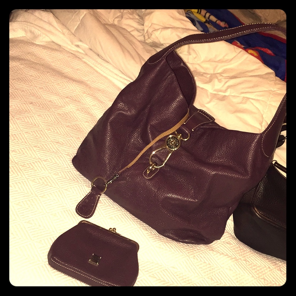 Largo Dooney burgundy purse & coin purse